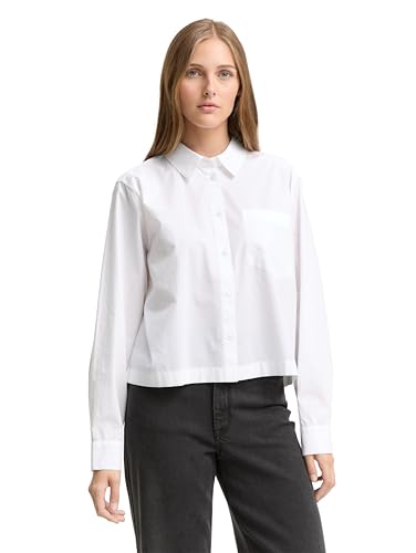 TOM TAILOR Denim Damen 1047611 Bluse, 20000-White, XS von TOM TAILOR Denim