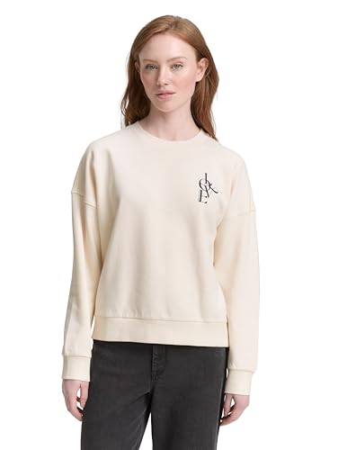 TOM TAILOR Denim Damen 1047933 Sweatshirt, 10348 - Gardenia White, S EU von TOM TAILOR Denim