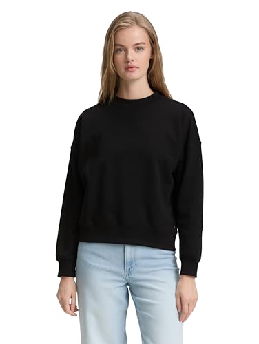 TOM TAILOR Denim Damen 1048336 Sweatshirt, 14482-Deep Black, XXL von TOM TAILOR Denim