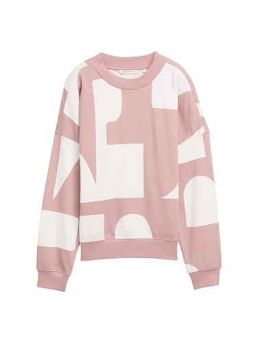 TOM TAILOR Denim Damen 1049413 Sweatshirt, 38861-Rose White Big Scale Print, M von TOM TAILOR Denim