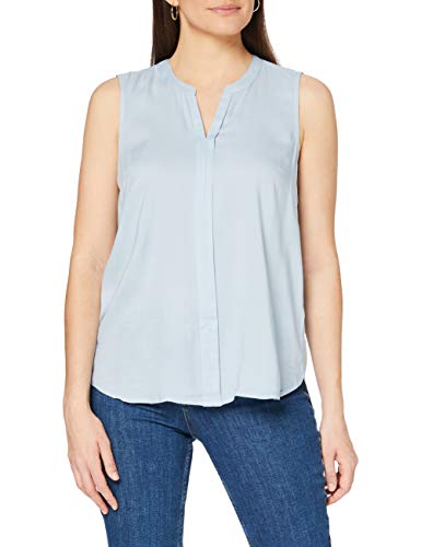 TOM TAILOR Denim Damen Ärmellose Bluse 1008261, 15159 - Foggy Blue, M von TOM TAILOR Denim