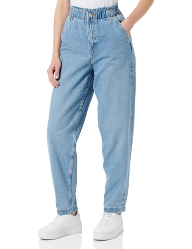 TOM TAILOR Denim Damen 1038297 Barrel Fit Mom Jeans, 10119-Used Mid Stone Blue Denim, L von TOM TAILOR Denim