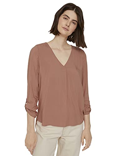 TOM TAILOR Denim Damen Basic Bluse, 27476 - Clay Rose, M von TOM TAILOR Denim