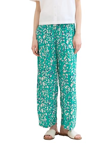 TOM TAILOR Denim Damen Basic Culotte Hose, abstract green dot print, S von TOM TAILOR Denim