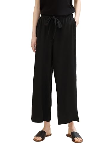 TOM TAILOR Denim Damen Basic Culotte Hose, deep black, XS von TOM TAILOR Denim