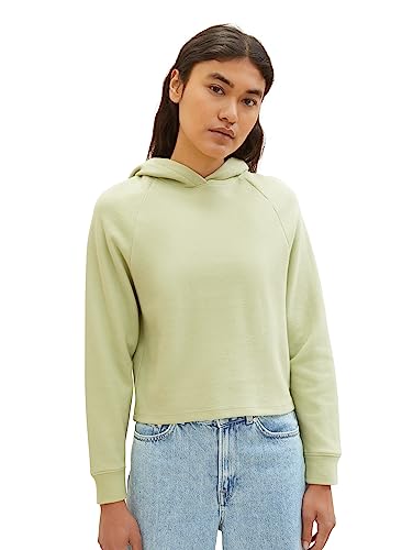 TOM TAILOR Denim Damen 1038374 Basic Hoodie, 32256-dusty pear Green, XXL von TOM TAILOR Denim