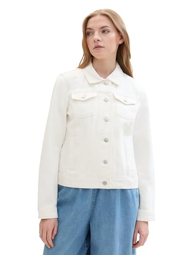 TOM TAILOR Denim Damen Basic Jeansjacke, unbleached natural bull denim, M von TOM TAILOR Denim