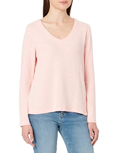 TOM TAILOR Denim Damen Basic Langarmshirt 1032824, 30562 - Peach Pink Melange, L von TOM TAILOR Denim