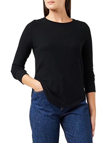 TOM TAILOR Denim Damen Basic Langarmshirt 1034331, 14482 - Deep Black, M von TOM TAILOR Denim