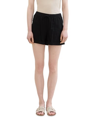 TOM TAILOR Denim Damen Basic Leinen-Shorts, deep black, M TOM TAILOR Denim Damen Basic Leinen-Shorts, deep black, M von TOM TAILOR Denim
