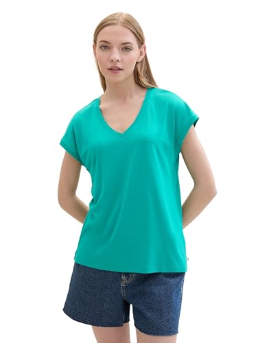 TOM TAILOR Denim Damen Basic Loose Fit T-Shirt, bright green, XXL von TOM TAILOR Denim