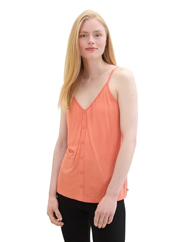 TOM TAILOR Denim Damen Basic Loose Fit Tanktop, burnt terracotta, XXL von TOM TAILOR Denim
