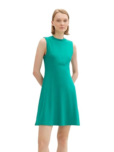 TOM TAILOR Denim Damen Basic Mini-Kleid mit Ripp, bright green, L TOM TAILOR Denim Damen Basic Mini-Kleid mit Ripp, bright green, L von TOM TAILOR Denim
