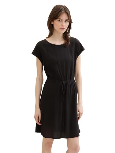 TOM TAILOR Denim Damen Basic Mini Kleid mit elastischer Taillie, deep black, XXL TOM TAILOR Denim Damen Basic Mini Kleid mit elastischer Taillie, deep black, XXL von TOM TAILOR Denim