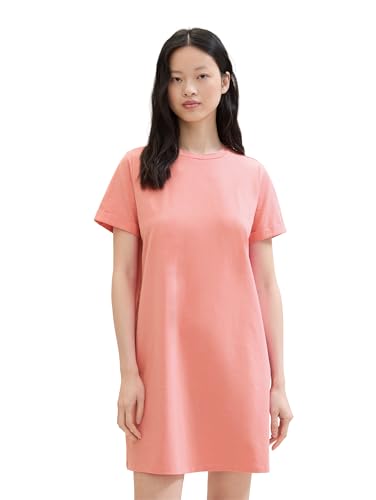 TOM TAILOR Denim Damen Basic Mini T-Shirt-Kleid, shell pink, M von TOM TAILOR Denim