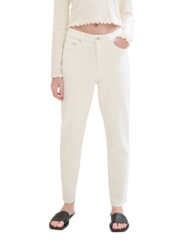 TOM TAILOR Denim Damen Basic Mom Fit Jeans, unbleached natural bull denim, 28 von TOM TAILOR Denim