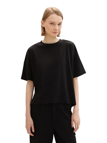 TOM TAILOR Denim Damen Basic Oversized T-Shirt , deep black, S von TOM TAILOR Denim