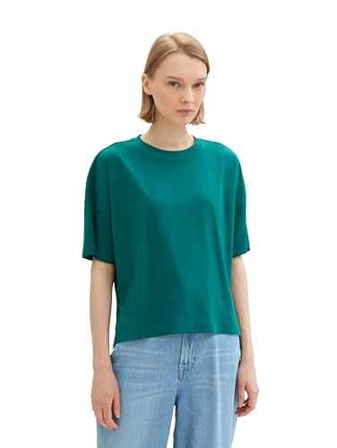 TOM TAILOR Denim Damen Basic Oversized T-Shirt , rough green, L von TOM TAILOR Denim