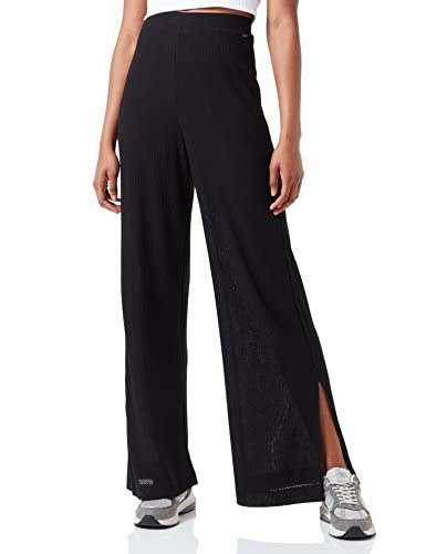 TOM TAILOR Denim Damen Basic Palazzo Stoffhose 1031928, 14482 - Deep Black, S von TOM TAILOR Denim