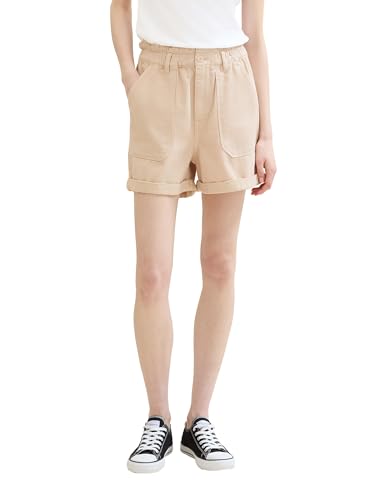 TOM TAILOR Denim Damen Basic Paperbag Denim Shorts, bisque, L von TOM TAILOR Denim