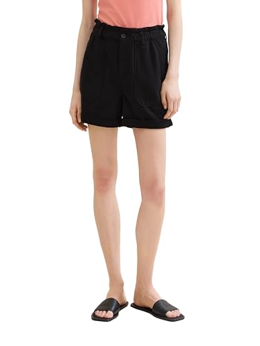 TOM TAILOR Denim Damen Basic Paperbag Denim Shorts, deep black, XS TOM TAILOR Denim Damen Basic Paperbag Denim Shorts, deep black, XS von TOM TAILOR Denim