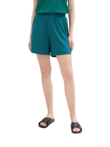 TOM TAILOR Denim Damen Basic Stoff-Shorts, rough green, M von TOM TAILOR Denim