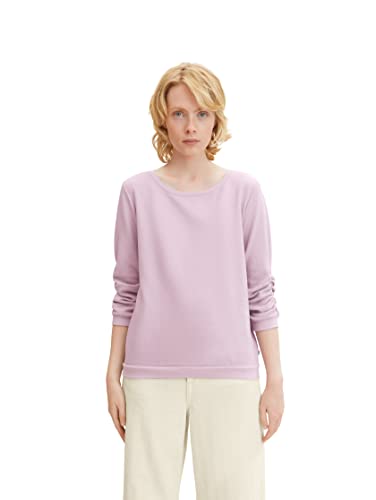 TOM TAILOR Denim Damen Basic Sweater mit Raffung 1034514, 28995 - Soft Mauve, XL von TOM TAILOR Denim