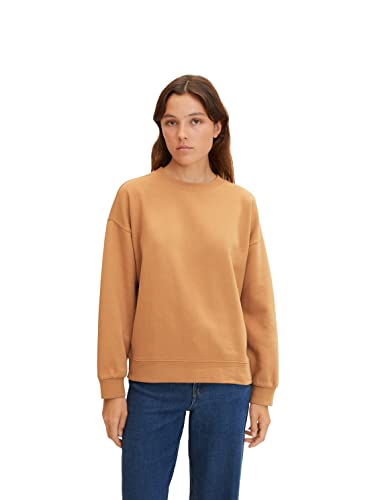 TOM TAILOR Denim Damen Basic Sweatshirt 1034510, 27474 - Soft Camel, S von TOM TAILOR Denim