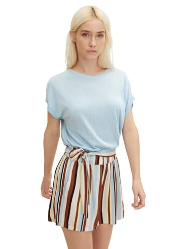 TOM TAILOR Denim Damen Basic T-Shirt 1031491, 26298 - Calm Cloud Blue, S von TOM TAILOR Denim