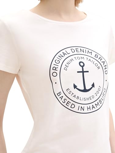 TOM TAILOR Denim Damen Basic T-Shirt im Doppelpack,10668 - Sky Captain Blue, S von TOM TAILOR Denim