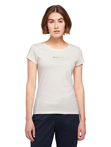 TOM TAILOR Denim Damen Basic T-Shirt mit Logoprint 1030466, 10348 - Gardenia White, XXL von TOM TAILOR Denim