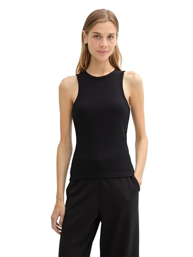 TOM TAILOR Denim Damen Basic Tanktop mit RIPP,14482 - deep Black, XXL von TOM TAILOR Denim