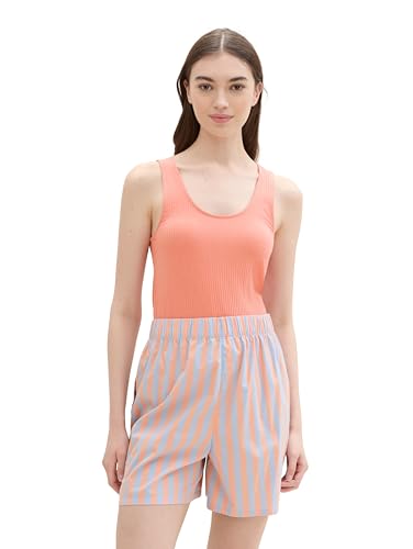TOM TAILOR Denim Damen Basic Tanktop mit Ripp, burnt terracotta, L von TOM TAILOR Denim