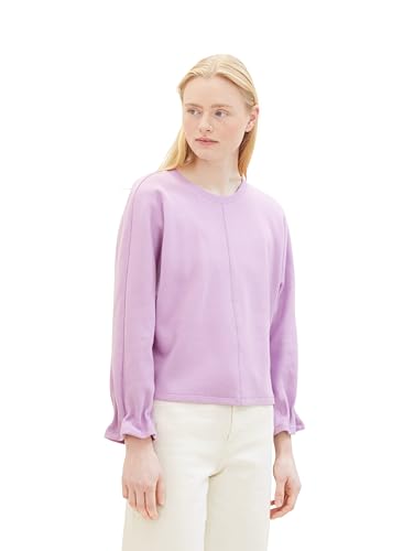 TOM TAILOR Denim Damen Batwing Sweatshirt, heather purple, M von TOM TAILOR Denim