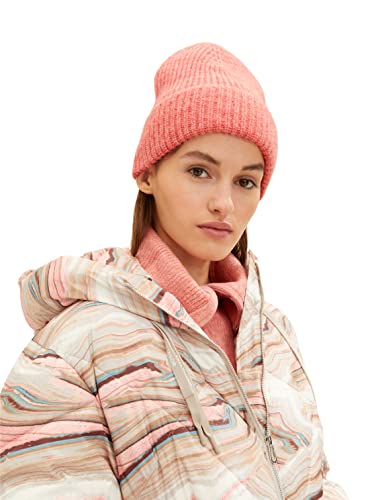 TOM TAILOR Denim Damen Beanie Mütze 1033066, 30562 - Peach Pink Melange, ONESIZE von TOM TAILOR Denim