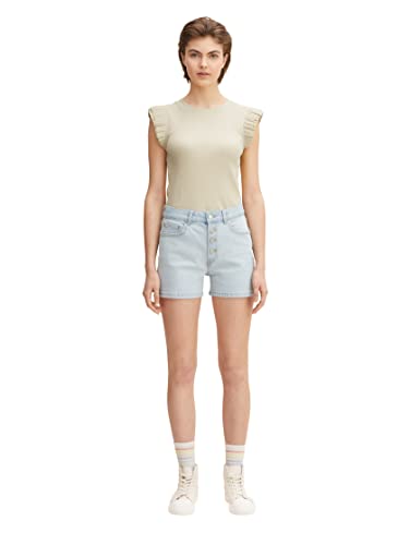 TOM TAILOR Denim Damen Bermuda Jeans Shorts 1031450, 10118 - Used Light Stone Blue Denim, L von TOM TAILOR Denim