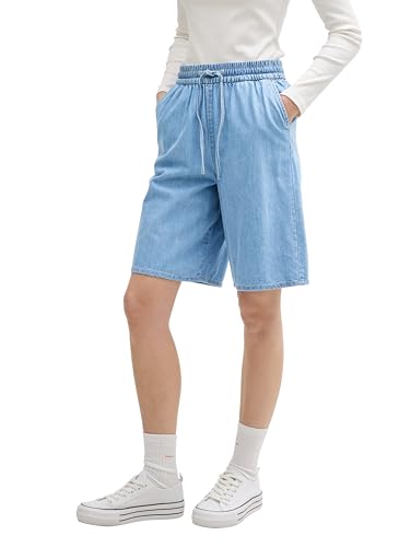 TOM TAILOR Denim Damen 1046701 Bermuda Jeans Shorts, 10117-Used Bleached Blue Denim, XS von TOM TAILOR Denim