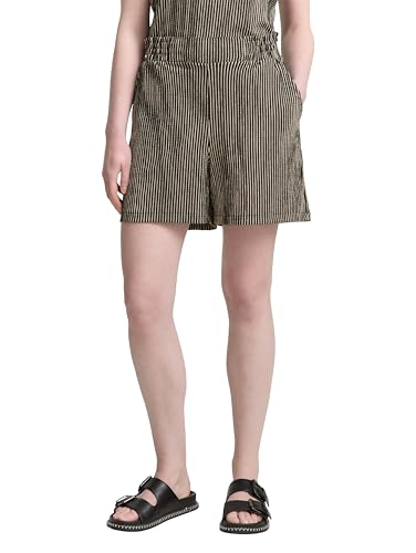 TOM TAILOR Denim Damen 1046825 Bermuda Shorts, 37995-Black Beige Stripe, S von TOM TAILOR Denim