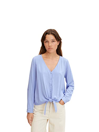 TOM TAILOR Denim Damen Bluse mit Knotendetail 1032766, 30029 - Calm Lavender, XL von TOM TAILOR Denim