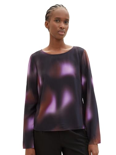 TOM TAILOR Denim Damen Bluse mit Muster , black abstract print, L von TOM TAILOR Denim