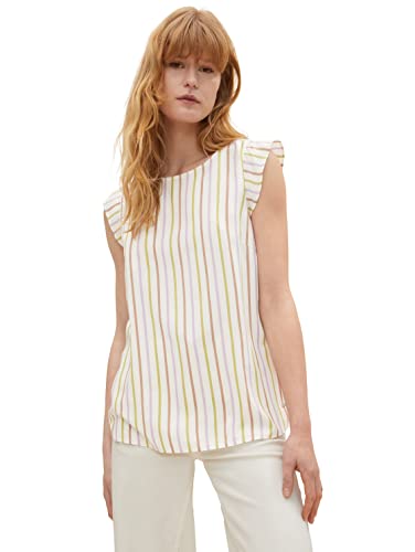 TOM TAILOR Denim Damen Bluse mit Streifen 1030679, 29471 - Vertical Multicolor Stripe, XL von TOM TAILOR Denim