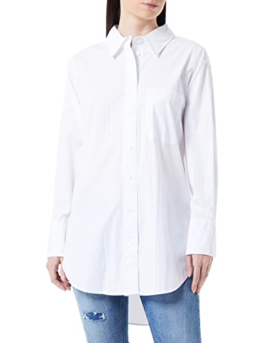 TOM TAILOR Denim Damen Basic Poplin Hemdbluse, White, XS TOM TAILOR Denim Damen Basic Poplin Hemdbluse, White, XS von TOM TAILOR Denim
