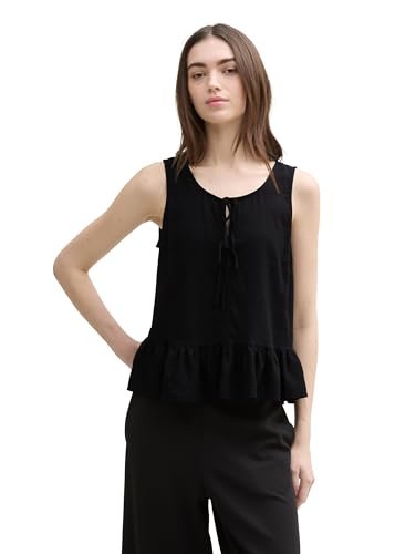 TOM TAILOR Denim Damen 1046635 Bluse, 14482-Deep Black, L von TOM TAILOR Denim
