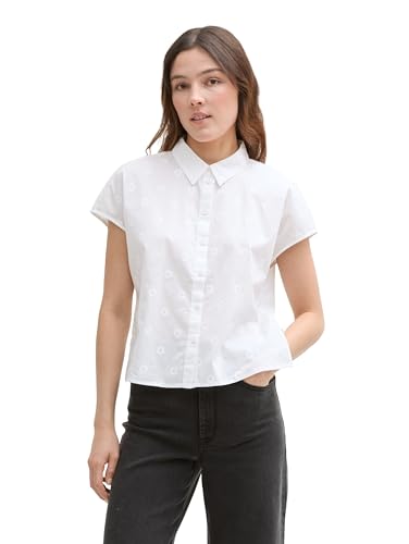 TOM TAILOR Denim Damen 1046625 Bluse, 20000-White, XXL von TOM TAILOR Denim
