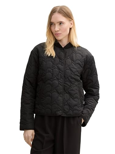 TOM TAILOR Denim Damen Bomberjacke mit Herz-Steppung, 14482 - Deep Black, M von TOM TAILOR Denim