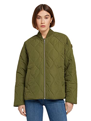 TOM TAILOR Denim Damen Bomberjacke mit Steppung 1030103, 22694 - Cypress Olive, L von TOM TAILOR Denim