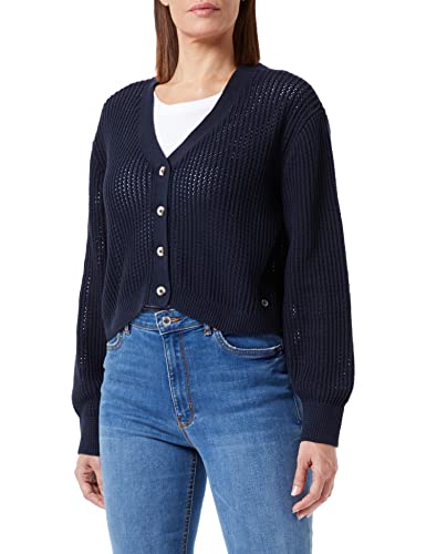 TOM TAILOR Denim Damen Boxy Cardigan 1033048, 10668 - Sky Captain Blue, L von TOM TAILOR Denim