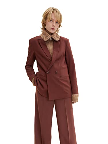 TOM TAILOR Denim Damen Boyfriend Blazer 1034108, 12991 - Bitter Chocolate, M von TOM TAILOR Denim