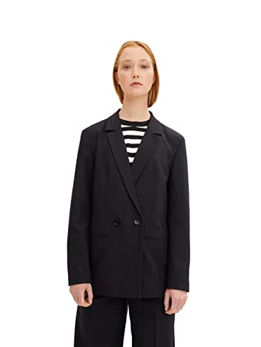 TOM TAILOR Denim Damen Boyfriend Blazer 1034108, 14482 - Deep Black, L von TOM TAILOR Denim