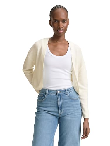 TOM TAILOR Denim Damen 1046680 Cardigan Strickjacke, 10332-Off White, L von TOM TAILOR Denim